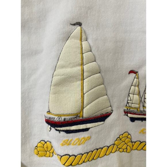Vintage 80s Sailing Pullover Womens Large Sweater Retro Chesapeake New England - Picture 6 of 7